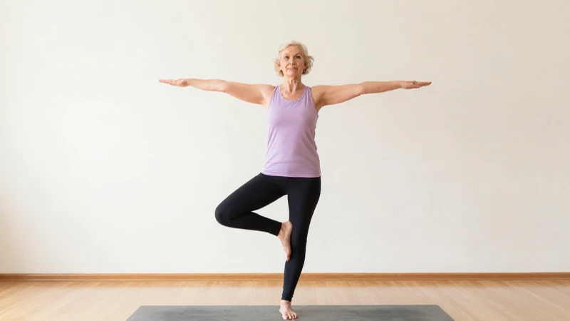 Mujer mayor practica yoga