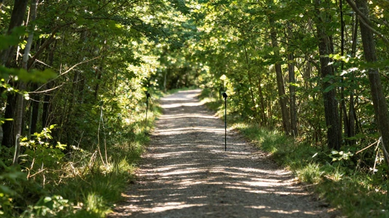 Caminando en paz entre luz y bosque