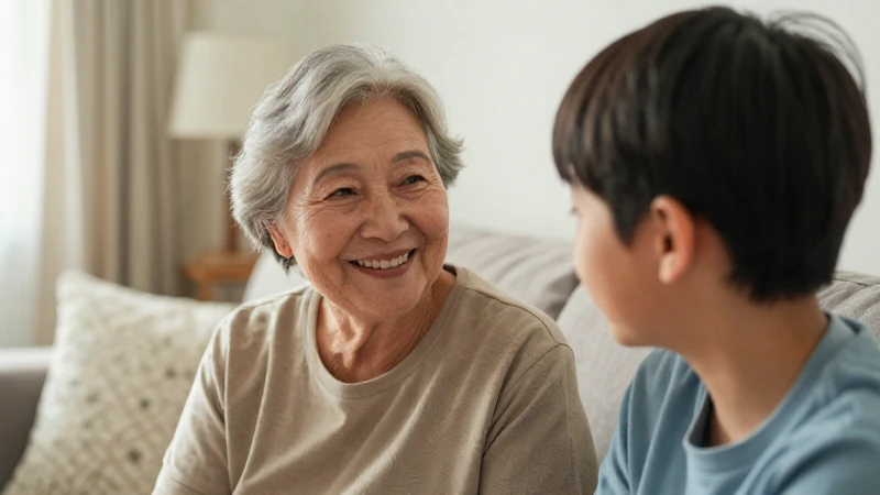 Abuela y nieto, retrato cálido e íntimo