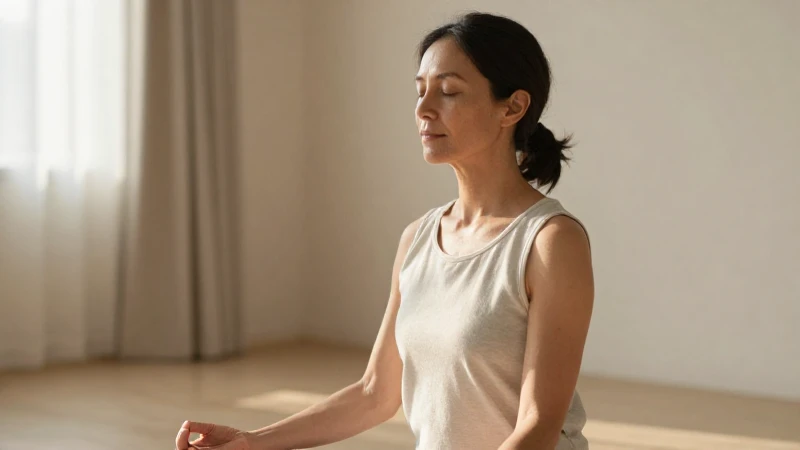 Mujer medita en calma, luz natural