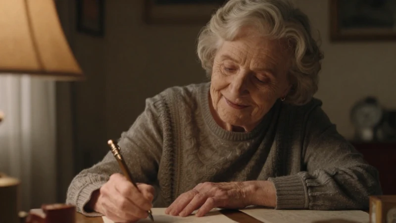 Retrato nostálgico de una anciana sonriendo