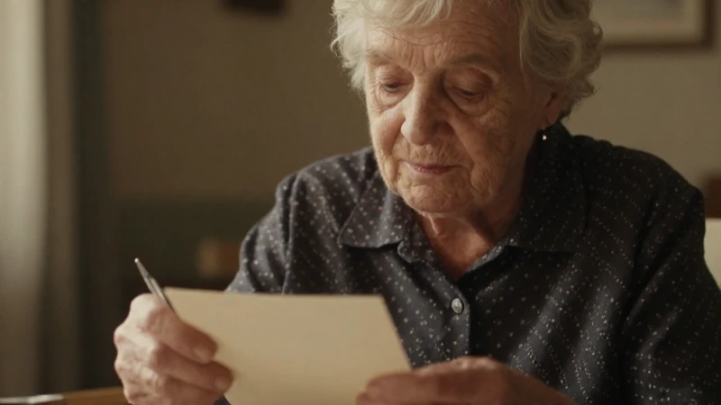 Retrato íntimo de una anciana escribiendo