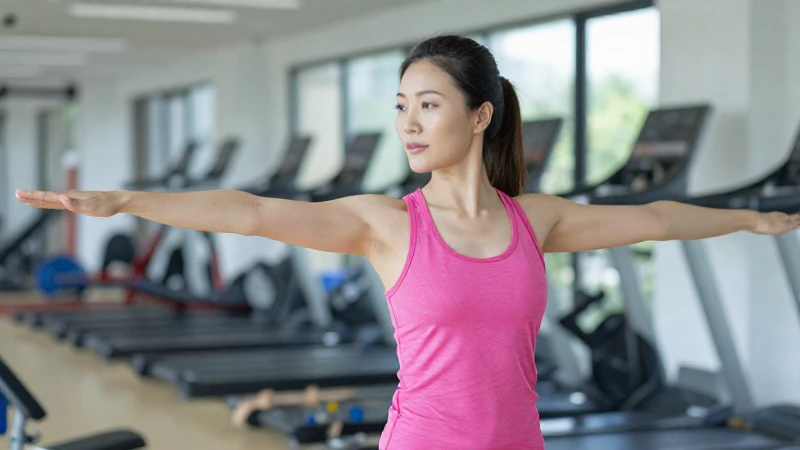 Mujer activa en gimnasio, luz natural
