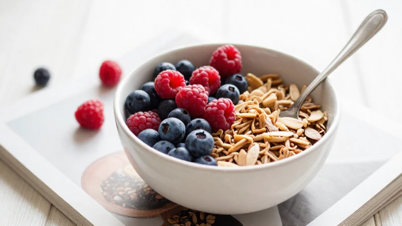 Desayuno saludable, frutas frescas y luz cálida