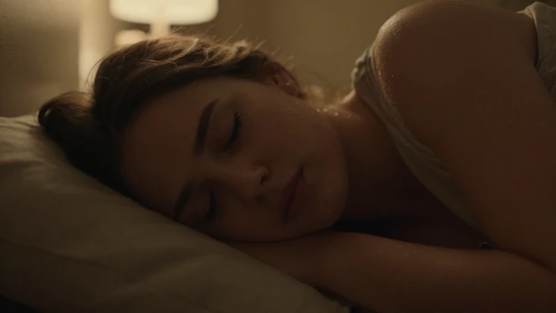 Mujer duerme en calma y luz suave