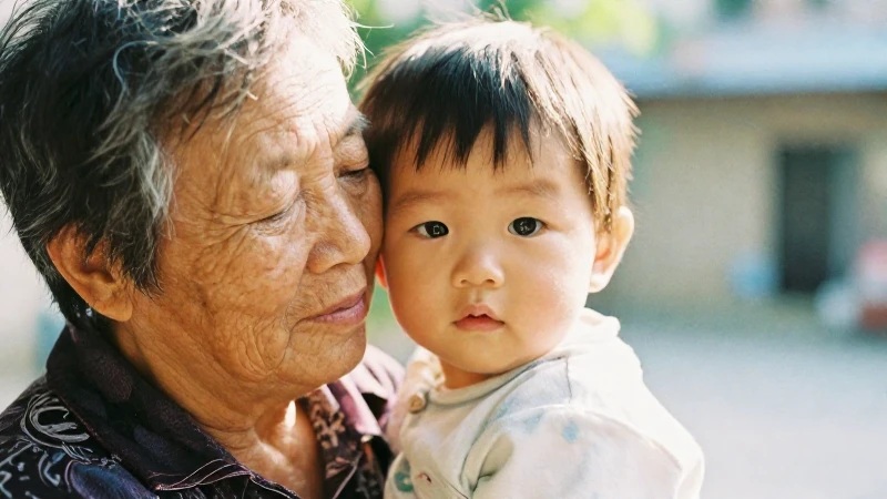 Retrato suave de una abuela y su nieto